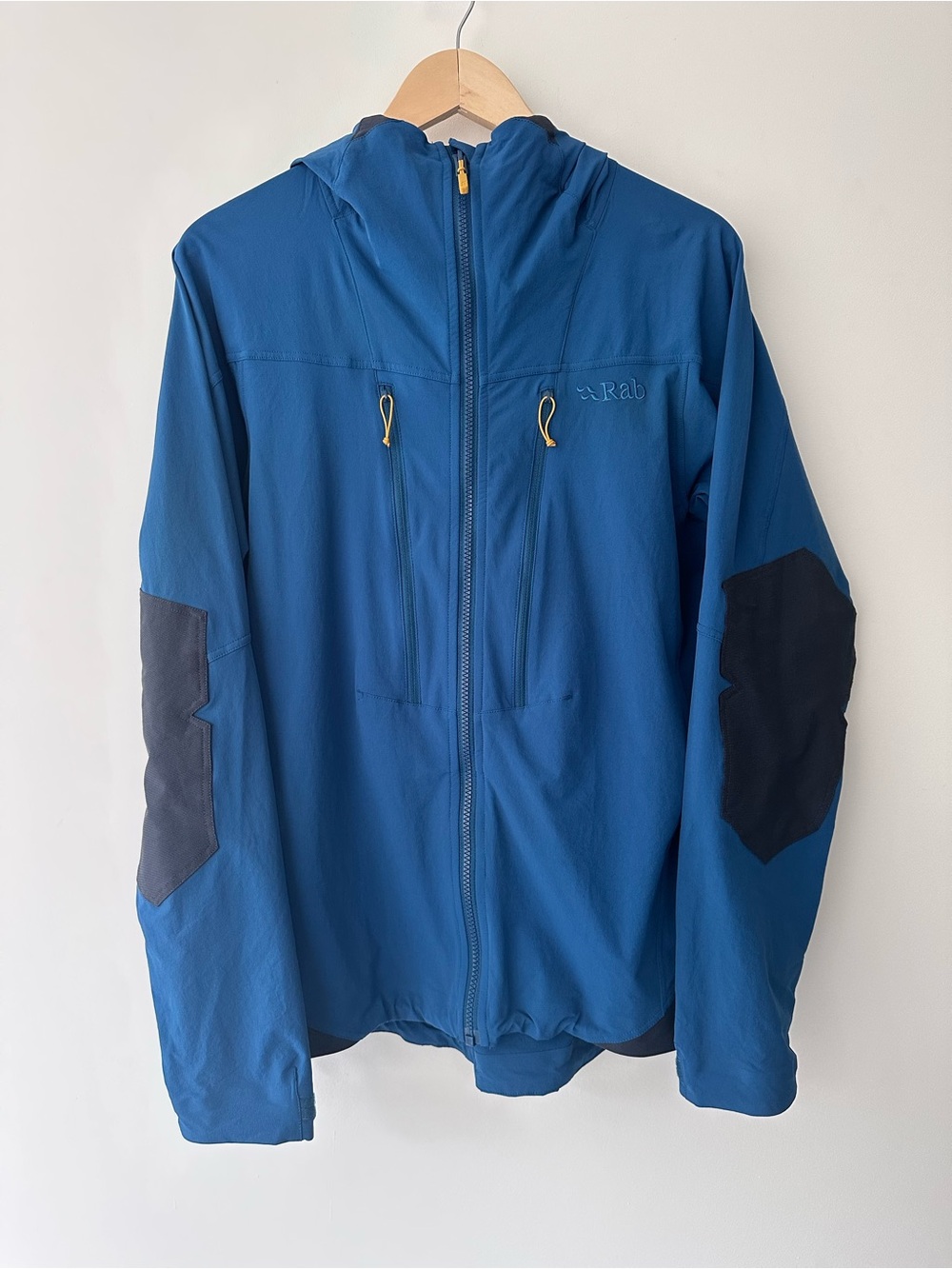 Rab | US M | Blue Torque Hooded Softshell Jacket